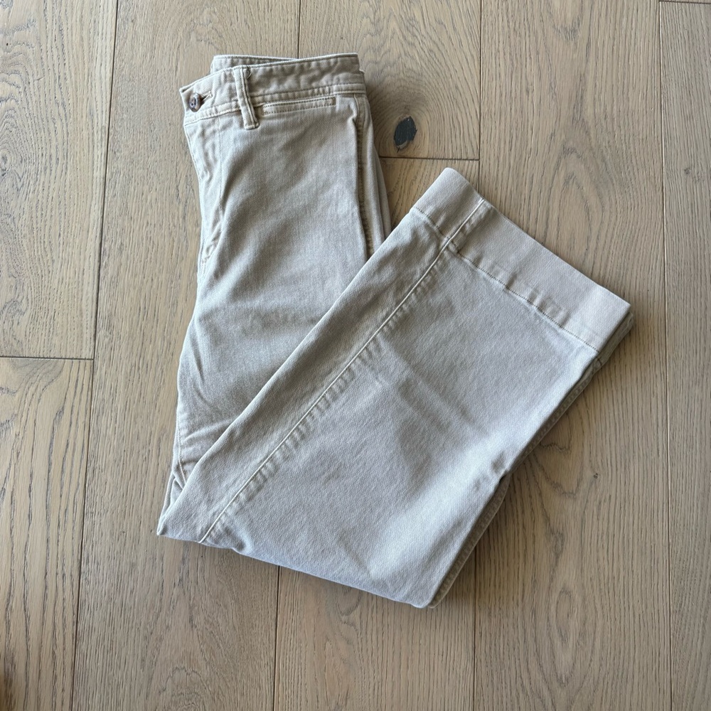 GAP Tan high rise wide leg jeans Cotton Blend
